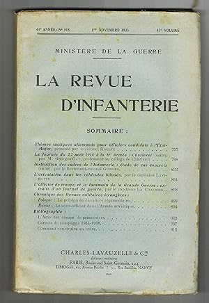 La revue d'infanterie 44è année - n° 518 - Novembre 1935 - 87è volume