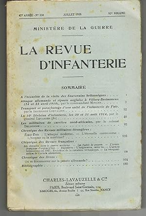 La revue d'infanterie 47è année - n° 550 - juillet 1938 - 93è volume