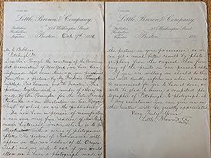 Imagen del vendedor de Autograph Letter Signed ?Bailey?, Boston, October 9th, 1896, to C. B. Shea, Pittsburgh, Pennsylvania a la venta por Michael Brown