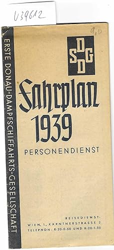 DDSG - Erste Donau-Dampfschiffahrts-Gesellschaft - Fahrplan 1939