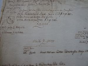 Sammlung von 26 handschriftlichen heraldischen Aufzeichnungen süddeutscher Familien in lateinisch...