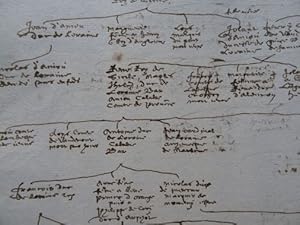 (belgischer Jurist u. Historiker; 1541 - 1634). Eigenhändiger Stammbaum des französischen Herzogs...