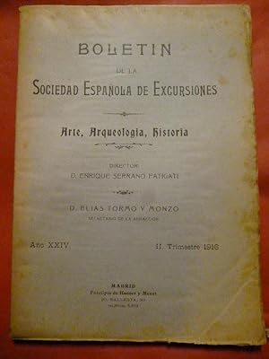 Seller image for Boletn de la Sociedad Espaola de Excursiones. Arte, Arqueologa, Historia. Director: Enrique Serrano Fatigati. Ao XXIV. 2 Trimestre 1916. for sale by Carmichael Alonso Libros