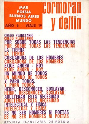 Imagen del vendedor de CORMORN Y DELFN : Revista Planetaria de Poesa. Ao 6 Octubre 1969, Viaje 19 a la venta por Lirolay