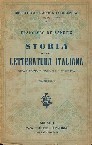 STORIA DELLA LETTERATURA ITALIANA