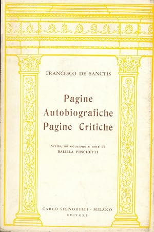 PAGINE AUTOBIOGRAFICHE PAGINE CRITICHE