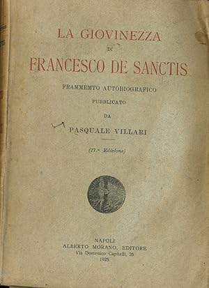 LA GIOVINEZZA DI FRANCESCO DE SANCTIS-frammento autobiografico