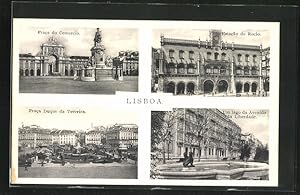 Seller image for Ansichtskarte Lisboa, Praca do Comercio, Praca Duque de Terceira, Avenida da Liberdade for sale by Bartko-Reher