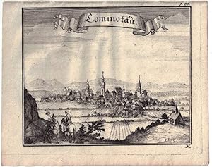 Lommotau Orig. Kupferstich von J. M. Vogt aus seiner Arbeit " Das jetz-lebendige Königreich Böhmen"