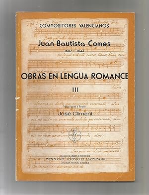 Imagen del vendedor de Obras en lengua romance. III. Villancicos a la Stma. Virgen. a la venta por Librera El Crabo