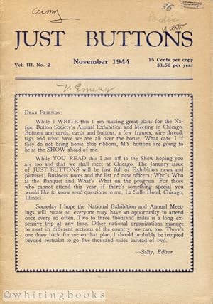 Just Buttons for Pleasure, Pastime, and Profit - Vol. III, No. 2, November 1944 [Incomplete]