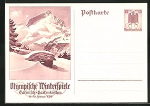 Ansichtskarte Garmisch-Partenkirchen, Olympische Winterspiele 1936, Verschneite Hütte