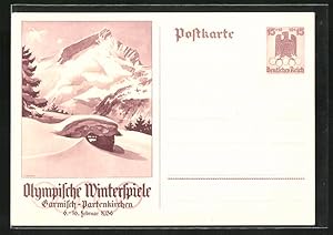 Ansichtskarte Garmisch-Partenkirchen, Olympische Winterspiele 1936, Verschneiter Hang