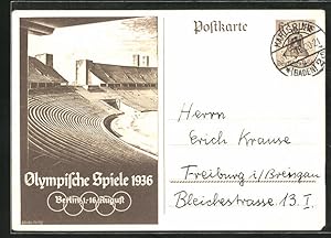 Ansichtskarte Berlin, Olympische Spiele 1936, Tribüne des Olympiastadions