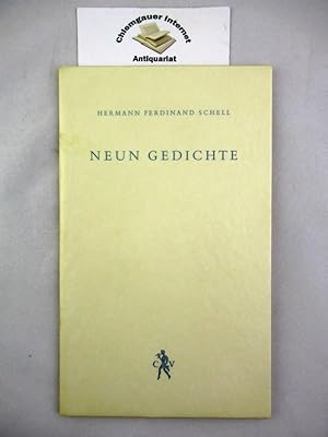 Immagine del venditore per Neun Gedichte. venduto da Chiemgauer Internet Antiquariat GbR
