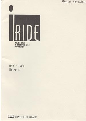 Bild des Verkufers fr Per una critica dell'antropocentrismo, sulla leggibilit del corpo e su alcune premesse dell'analisi culturale. [Da: Iride, no. 6, gennaio-giugno 1991]. zum Verkauf von Fundus-Online GbR Borkert Schwarz Zerfa