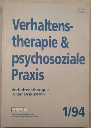 Imagen del vendedor de Verhaltenstherapie & psychosoziale Praxis. [1. Quartal/94] a la venta por KULTur-Antiquariat