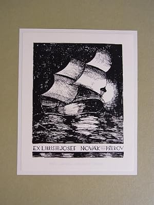Bild des Verkufers fr Exlibris Josef Novak, Prerov. Motiv: Segelschiff zum Verkauf von Antiquariat Weber