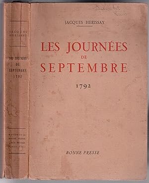 Seller image for Les journes de septembre 1792 for sale by LibrairieLaLettre2