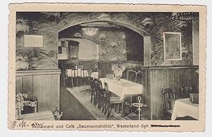 82391 Ak Westerland Sylt Restaurant und Cafe 'Baumannshöhle' 1926