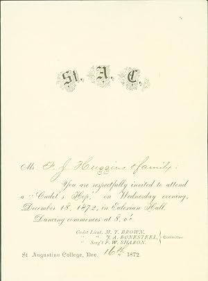 St. Augustine College (Benicia, California) invitation card