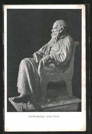 Image du vendeur pour Ansichtskarte Leone Tolstoi, Skulptur nach Ilia Gnzbourg mis en vente par Bartko-Reher