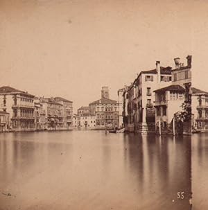 Italy Venice Canal Grande Old Stereo Photo Naya 1867