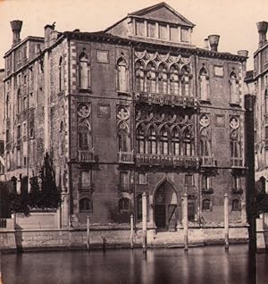 Italy Venice Palazzo Cavalli-Franchetti Old Stereo Photo Carlo Ponti 1865