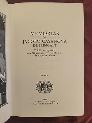 Immagine del venditore per Memorias de Casanova. Tomo I venduto da Libreria Anticuaria Camino de Santiago