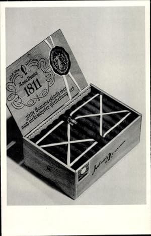 Image du vendeur pour Ansichtskarte / Postkarte Zigarren in einer Kiste, Anno Domini 1811, Sumatra Fehlfarben mis en vente par akpool GmbH