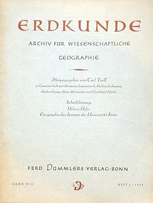 Seller image for Erdkunde : Archiv fr wissenschaftliche Geographie, Band VIII, Heft 1 (1954). for sale by Archiv Fuenfgiebelhaus