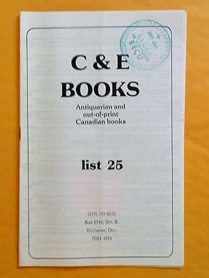 C & E Books, Antiquariam and out-of-print Canadian Books, list 25