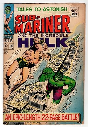 Imagen del vendedor de Tales to Astonish #100. (Featuring Sub-Mariner and the Incredible Hulk) a la venta por Parigi Books, Vintage and Rare