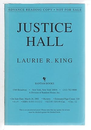 Seller image for JUSTICE HALL. for sale by Bookfever, IOBA  (Volk & Iiams)