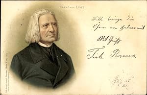 Bild des Verkufers fr Litho Komponist Franz Liszt, Liszt Ferencz, Portrait zum Verkauf von akpool GmbH