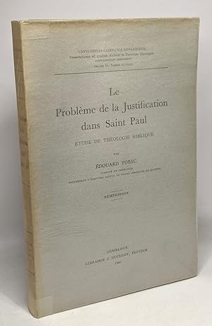 Seller image for Le problme de la justification dans Saint Paul - tude de Thologie biblique - Rimpression for sale by crealivres