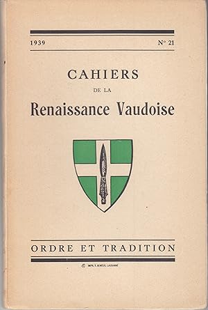 Cahiers de la renaissance Vaudoise no 21. 1939