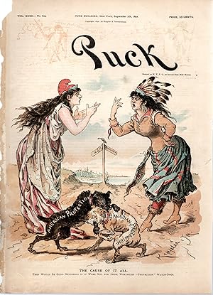 Seller image for ChromoLithograph: "The Master of the Situation". from Puck Magazine, September 7, 1892 for sale by Dorley House Books, Inc.