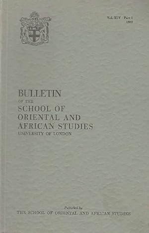 Bulletin of The School of Oriental and African Studies XLV Part 1 (1982)