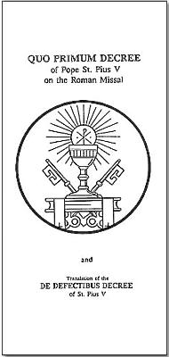 Imagen del vendedor de Quo Primum and De Defectibus: On the Roman Missal a la venta por Cenacle House