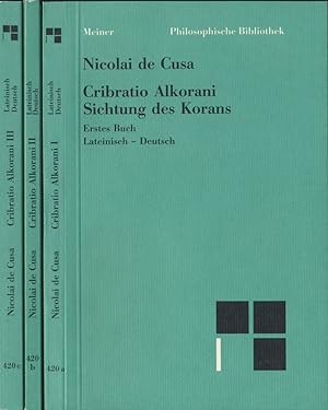 Bild des Verkufers fr Cribratio Alkorani. Sichtung des Korans. 3 Bnde (komplett). Erstes Buch. Zweites Buch. Drittes Buch. Auf der Grundlage des Textes der kritischen Ausgabe neu bersetzt und mit Einleitung und Anmerkungen herausgegeben von Ludwig Hagemann und Reinhold Glei. zum Verkauf von Antiquariat Lenzen