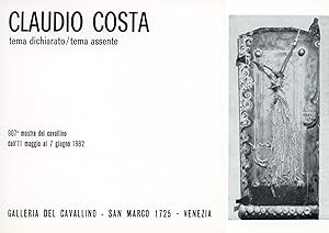 Bild des Verkufers fr Claudio Costa. Tema dichiarato / Tema assente zum Verkauf von Studio Bibliografico Marini