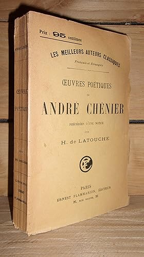 OEUVRES POETIQUES : Précédées d'une notice par H. de Latouche