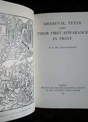 Bild des Verkufers fr Medieval Texts and Their First Appearance in Print zum Verkauf von James Fergusson Books & Manuscripts