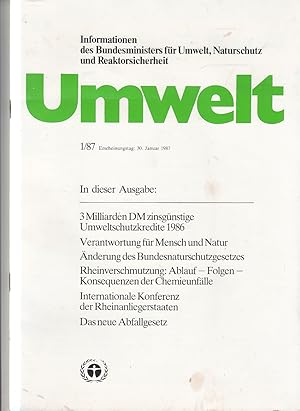 Immagine del venditore per Umwelt. Informationen des Bundesministers f�r Umwelt, Naturschutz und Reaktorsicherheit. venduto da Buchversand Joachim Neumann