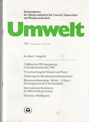 Seller image for Umwelt. Informationen des Bundesministers fr Umwelt, Naturschutz und Reaktorsicherheit. for sale by Buchversand Joachim Neumann