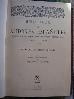 Immagine del venditore per Crnicas del Reino de Chile venduto da Libros del cuervo