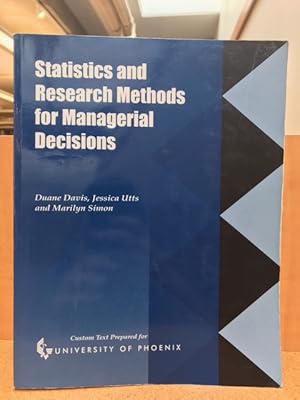 Imagen del vendedor de Statistics and Research Methods for Managerial Decisions a la venta por Regent College Bookstore
