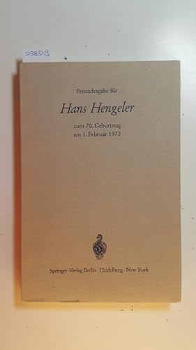 Seller image for Freundesgabe fr Hans Hengeler zum 70. Geburtstag am 1. Februar 1972 for sale by Gebrauchtbcherlogistik  H.J. Lauterbach