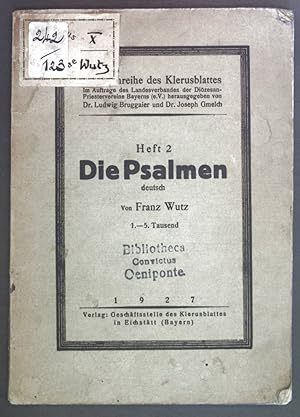 Imagen del vendedor de Die Psalmen. deutsch. Schriftenreihe des Klerusblattes Heft 2. a la venta por books4less (Versandantiquariat Petra Gros GmbH & Co. KG)